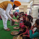 Raj Singh serves langar.